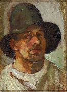 Theo van Doesburg Selfportrait with hat. Germany oil painting artist